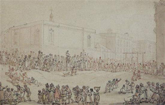 Thomas Rowlandson (1756-1827) Execution at Newgate 7 x 10.5in.